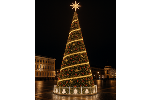 Giant Outdoor LED Christmas Tree Light with Star for Holiday Plaza Street Decoration