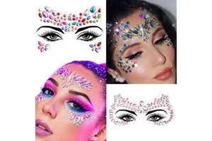 Fashionable Temporary 3D Diamond Paper Face Ornaments European and American Masquerade Ball Tattoo Stickers