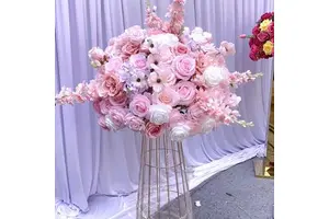 Smooth Wedding Table Centerpiece and Event Decoration Arrangement High Quality Baby Pink Artificial Rose Flower Ball