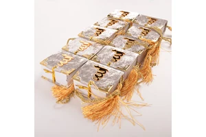 Gray Mini Arabic Quran Book Muslim Gift for Eid & Ramadan Car Hanging Decoration for Party Favors