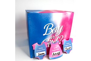 HEYHA Baby Gender Reveal Pull Out Game Box Gender Reveal Voting Box Boy or Girl Pink and Blue Gender Reveal Party Supplies