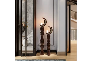 Eid Ramadan Wooden Decoration Islamic Moon Star Hanging Decor Ramadan Kareem Table Ornament Muslim Festival Supplies