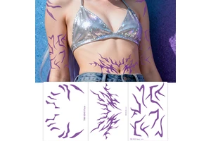 Movie Hunter Purple Temporary Face Tattoos For Cosplay Dance Stickers For Festivals And Parties