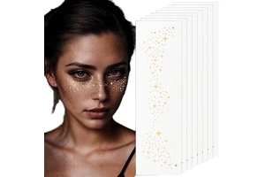 Wholesale Golden Freckle Face Stickers Waterproof Stage Makeup Patches Custom Tattoo for Holiday & Parties