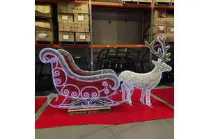 Large Amusement Park Lantern With LED Lights For Christmas Lighting Decoration Festival-Themed Lanterns Deer Sleigh