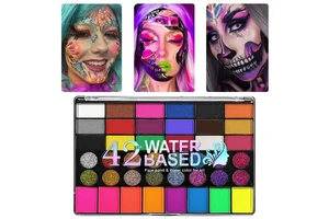 Hadiyah Factory 42 Color Safe Nontoxic Water-based Children's Body & Face Paint for Festival Halloween Party Art Makeup
