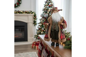 Large Santa Claus Hot Selling For Restaurants Unusual Red Standing Regalos De Navidad