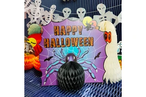 Spider-Shaped Tissue Paper Table Centerpieces for Halloween Events
