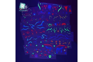 Latest Neon Face Stickers Adults Xmas Makeup Christmas Halloween Temporary Fluorescent Color Face Party Tattoo Sticker