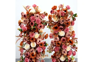 Wholesale Brown Beige Artificial Flowers for Wedding Table Decor Bridal Shower Event Floral Centerpieces & Table Decorations