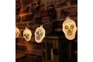 Battery Operated Skull Pumpkin Lantern Bat Ghost Decorations Lights for Outdoor Indoor Halloween Decor