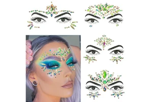 Face Jewels Temporary Body Tattoo Sticker Rhinestone Stickers Face Masonry Body Art Festival Birthday Party Decoration