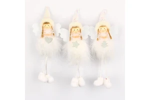 Christmas Plush Angel Doll Ornaments Long Legs Hanging Xmas Tree Pendant for Holiday Home Decor Children's Gifts