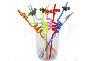 Party Dots Rainbow Dinosaur Party Favors Decorations Dinosaur Birthday Party Supplies Reusable Dinosaur Drinking Plastic Straws