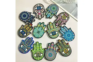 Evil Eye Fridge Magnets Hamsa Fridge Magnet Nazar Boncuk Ceramic Refrigerator Magnets Decorative Souvenir Home Decor Gifts