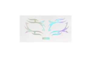 Custom High Quality New Rainbow Laser Face Eye Sticker Funny Family Party Stage Costume Face Paste Temporary Tattoo Wholesale