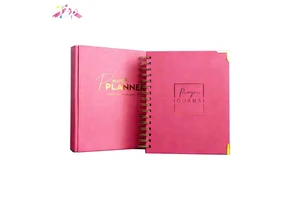 High Quality Custom Mini A4 A5 Spiral Bound Paper Cover Pink Laminate UV Printed Gift Planner Prayer Journal Notebooks