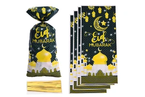Party Dots Islamic Muslim Party Supplies Eid Mubarak and Ramadan Kareem Umrah Decoration Plastic Candy and Cookie Bag for Gifts