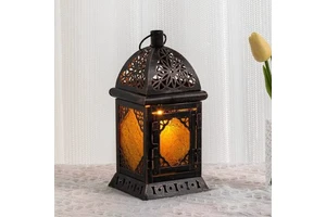 New Arrival Small/Medium Ramadan Decors with Metal & Glass Reusable & Portable for Simple Clutter-Free Seasonal Decoration