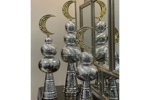 Ramadan Eid Al-Fitr Minaret Plastic Moon Ornaments Durable Waterproof Indoor Use Middle East Best Seller Decorative Items