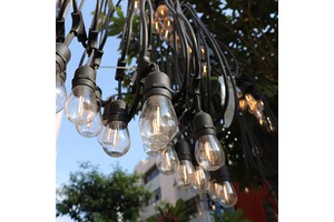Outdoor 48FT LED Edison String Lights Waterproof IP65 Rated for Garden Christmas and Wedding Holiday Lighting