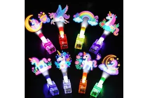 TSINYE Unicorn Birthday Party Favors Light-Up Finger Lights 8 Designs Bulk Goodie Bag Stuffers Gamer Decorations
