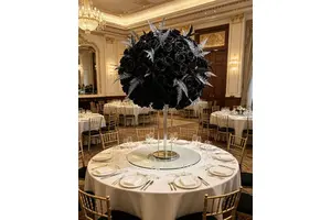 flower-ball-centerpieces black Customized 30cm-80cm large arrangement artificial silk rose flowers ball wedding table decoration