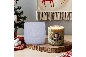 Santa Claus Aromatherapy Candle Food-grade Silicone Mold DIY Knitted Irregular Shape Christmas Decorative Ornaments