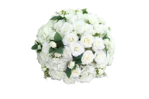 Party Decor Modern White Flower Ball Wedding Table Set Table Background Shelf Arch Decoration Long Row Party Gift