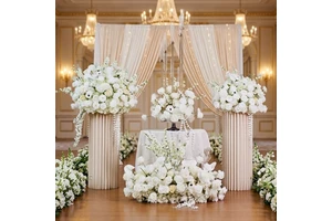 L313 Artificial Rose Anemone Flower Ball Wedding Centerpiece Aisle Floor Silk Flowers Arrangement For Wedding Table Decorations