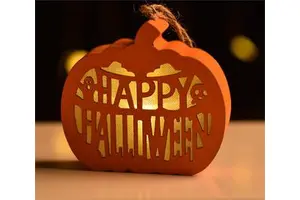 Creative New Halloween Wooden Pumpkin Lanterns Ghost Festival Decorations Cemetery Castle Ghost Costume Supplies