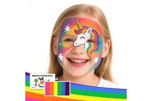 Fast Shipping Professional Water Solubility Body Art Rainbow Split Cake for Children Water Activated Face Painting