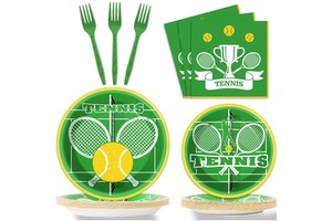 Tennis Sport Party Supplies Tableware Set Tennis Ball Sports Games Party Decorations Softball Theme Party Table Supplies