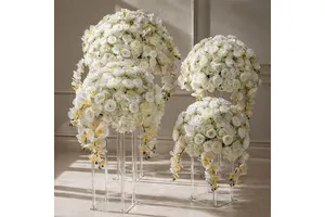Artificial Phalaenopsis Rose Flower Ball Western-Style Wedding Table Centerpiece Showroom Display Proposal Decor Aisle-Leading