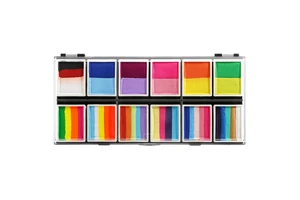 Professional Halloween Party Painting Kit Rainbow Watercolor Split Cake Stencils Face Body Paint Palette Water-Based Feature