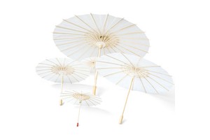 Wholesale Chinese Cheap White Wedding Paper Parasol Umbrella With Logo
