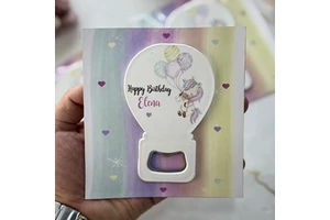 Personalized Balloon Shaped Bottle Opener & Card Baby Shower & Birthday Favors for Guests New Year Wedding Supplies in Bulk