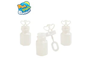 Mini White Double Heart Bubble Bottle Party Favor for Wedding Anniversary Engagement Bridal Celebration Valentines Day