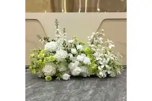 White Floral Design Wedding Artificial Flower Runner Event Decoration Table Aisle Flower Runner