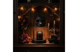 Hot Selling Halloween Gothic Skull Candle Warmer Lamp With 4 Dimmer Levels For Dark Aesthetic Room Decor