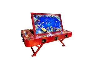 55" 8 Player 10 Player Folding Fish Table Game Machine With Metal Frame English Language Support