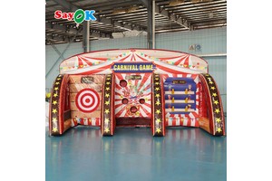 Sayok Outdoor Inflatable Games with Blower Inflatable 3 in 1 Carnival Game Inflatable Dart Clown Throw Ball Ring Toss Game