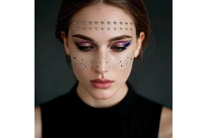 Custom Moon Star Pearl Eye Decal Freckle Sticker Set Shiny Rhinestone Waterproof Face Makeup Tattoo Stickers for Party Stage