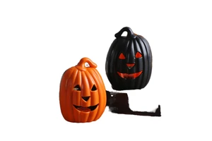 For New Halloween Pumpkin Lantern Decoration 2023 Children's Portable Glow Plastic Bucket Props Factory Price
