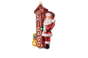 Personalized Custom Glass Christmas Ornaments Unique Glass Holiday Chicago Santa Tree Decorations and Christmas Toys