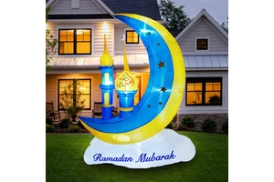 DAMAI Inflatable Ramadan Crescent Moon Decorations Islamic Eid Decor Muslim Holiday Outdoor Decorations and Holy Celebration