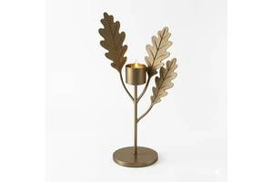 European Style Leaves Surrounding a Central Candle Cup Holder for Table Centerpieces for Wedding Anniversary Party