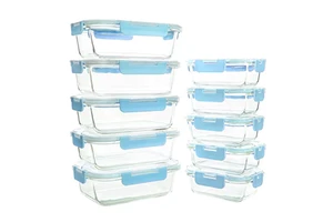 5,10 Pack Glass Food Storage Containers, Glass Meal Prep Containers With Lids Leak Proof, Microwave & Freezer Safe