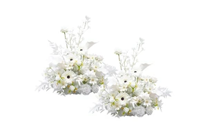 S-A8963 2pcs White Floral Arrangement Table Flower Aisle Wedding Event Decor Supplies