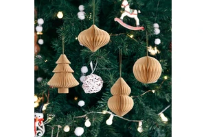 Eco-friendly Christmas tree Xmas Decorations paper ornaments with magnet for Christmas